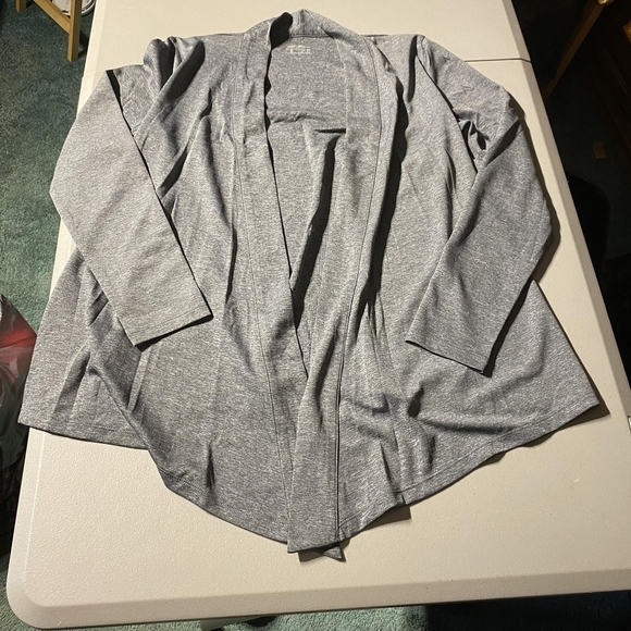 Eddie Bauer Gray Open Front Cardigan Sweater Women's Medium M Casual Neutral EUC - Picture 1 of 5